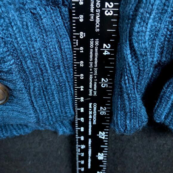 H2H Mens Sweater Blue Button Front Cardigan High Neck 100% Acrylic Medium - Picture 9 of 12